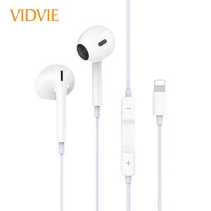 Wired Earphones with Lightning Connector – C100 Series - White - Vidvie HS667