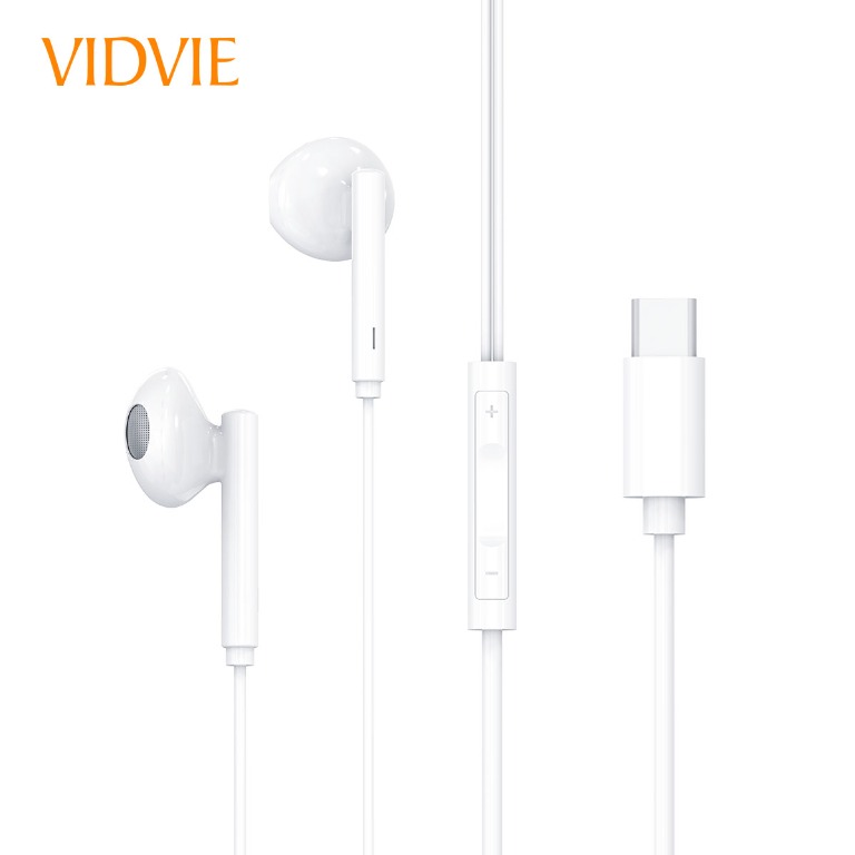 Wired Handsfree with Digital Audio Chip – White - Vidvie HS659 USB-C