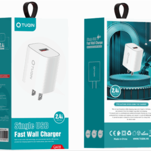 3.0A Fast iPhone Charger | White | Tuqin QA18 - USB To C Cable
