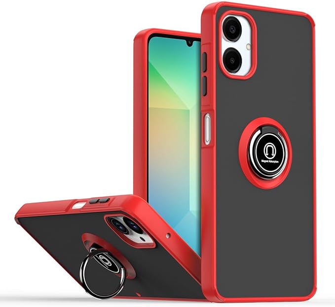 Galaxy A06 5G – Matte Ring Case – Red