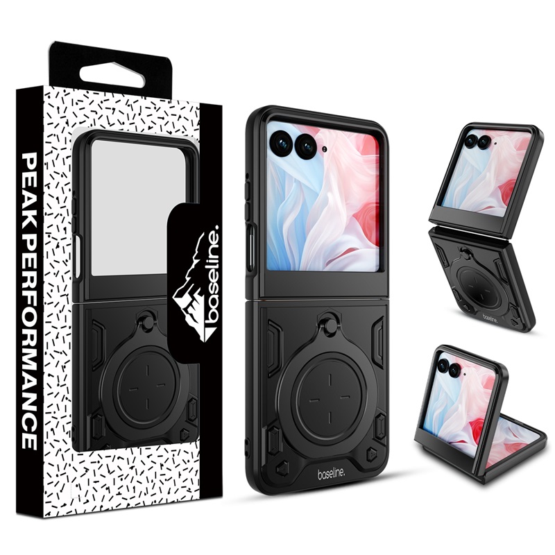 Motorola razr (2025) - Black - baseline Anti-Drop Hybrid Protector Case (with Ring Stand)