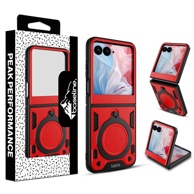 Motorola razr (2025) - RED - baseline Anti-Drop Hybrid Protector Case (with Ring Stand)