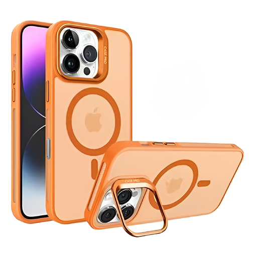 iPhone 16e / 14 / 13 - Magsafe Camera Stand Case - Orange