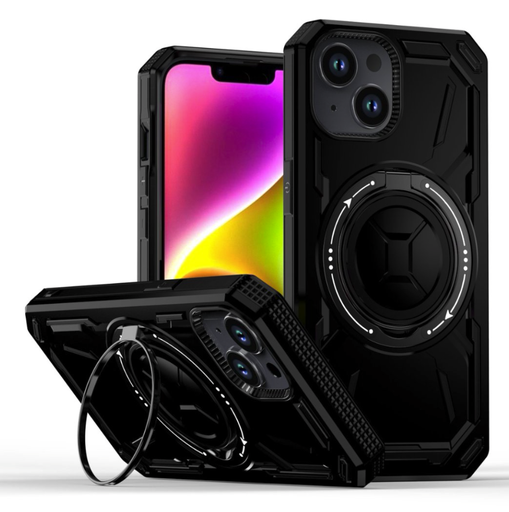 Armor Rotate Stand Case with Magsafe for iPhone 15 - BLK