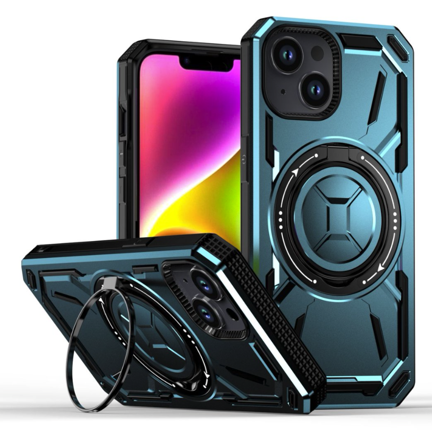 Armor Rotate Stand Case with Magsafe for iPhone 15 - BLU