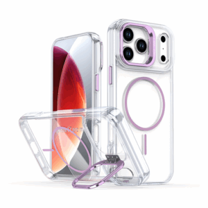 iPhone 17 Pro Max Clear Camera Stand Case with Magsafe - Purple