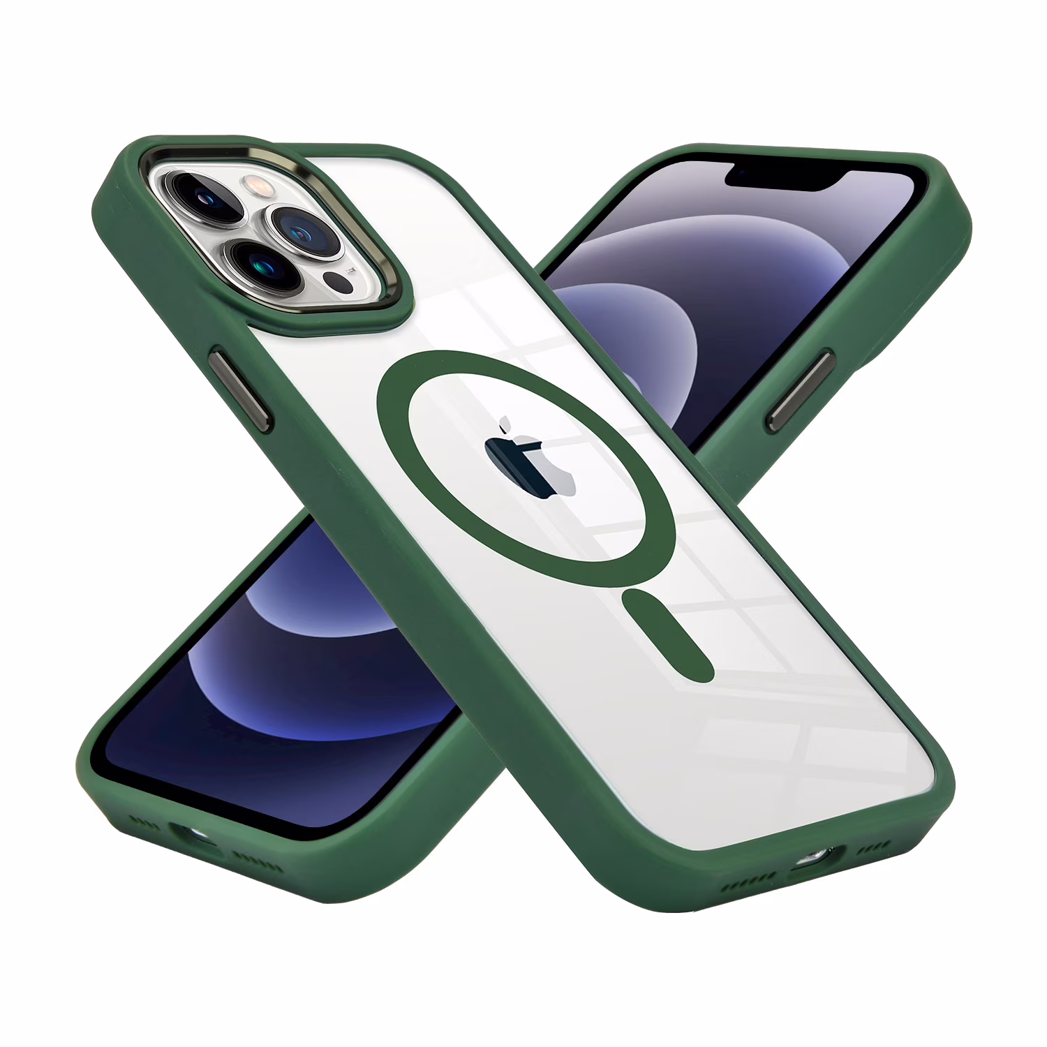 Clear Focus Case with Magsafe for iPhone 15 - Green