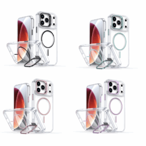 iPhone 17 Air Cases - Luxury Clear Camera Stand Case with Magsafe