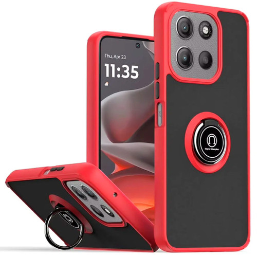 Matte Ring Case for Motorola Edge 5g 2025-RED