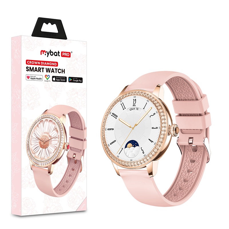 Crystal Crown Smartwatch – Pink - Valor